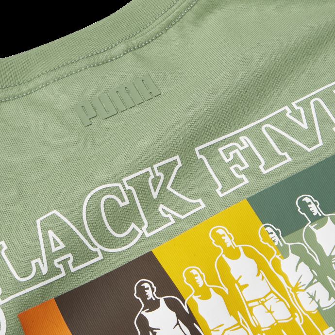 Puma Canada X Black Fives T-shirt De Basketball à Manches Longues Pour Hommes Vert Poussiéreux
