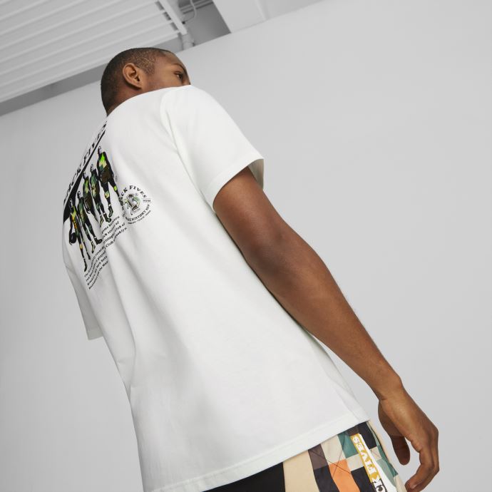 Puma Canada X Black Fives T-shirt De Basketball à Manches Courtes Pour Homme Blanc