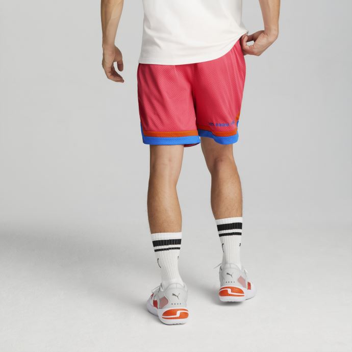 Puma Canada Hot Coral Melo One Stripe Short De Basketball Hommes
