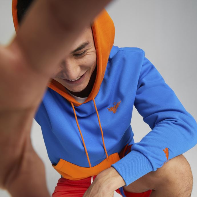 Sweat à Capuche De Basketball Puma Canada Melo Colorblock Ultra Bleu Pour Hommes