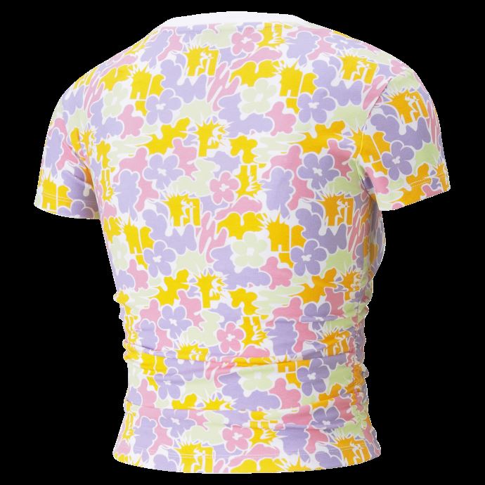 T-shirt Court Puma Canada Blanc à Imprimé Sur Toute La Surface Femme