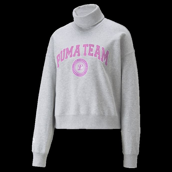 Puma Canada Team Sweat Polaire Décontracté Femme Gris Clair Chiné
