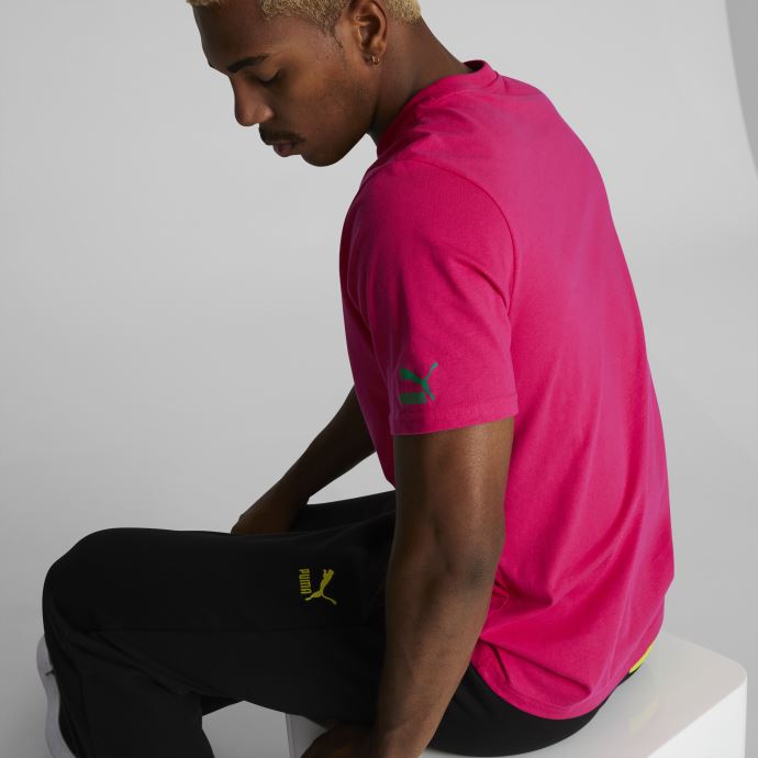 T-shirt Graphique Homme Ski Club Mountain Top Puma Canada Rose Rouge
