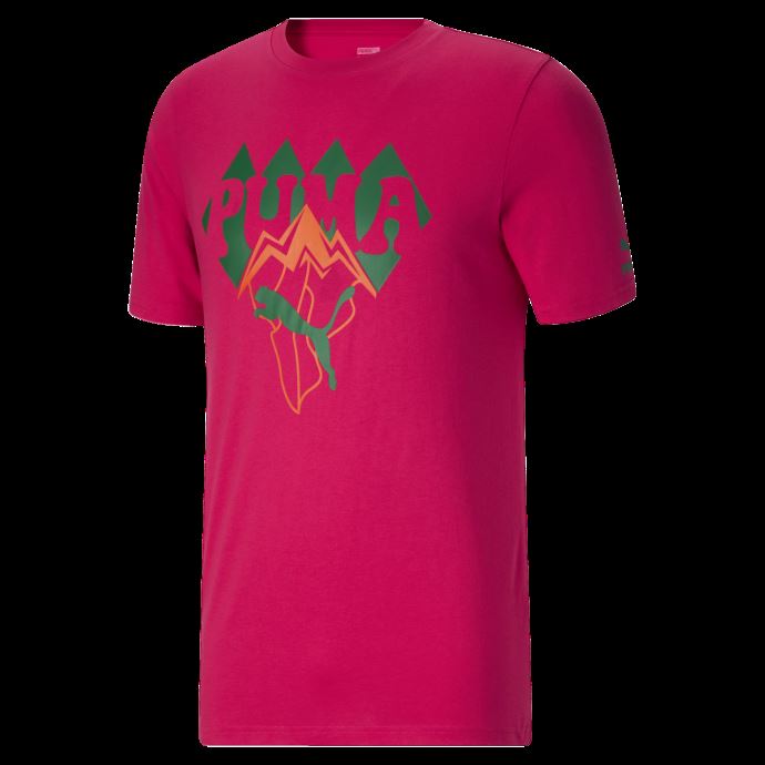 T-shirt Graphique Homme Ski Club Mountain Top Puma Canada Rose Rouge
