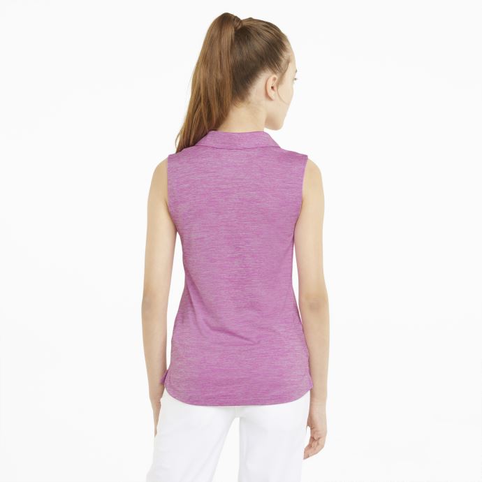 Polo De Golf Sans Manches Chiné Pour Fille Puma Canada Mauve Pop Chiné