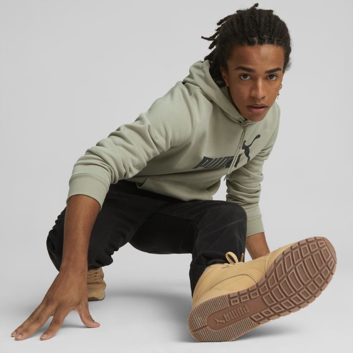 Sweat à Capuche Homme Essentials Big Logo Puma Canada Gris Caillou
