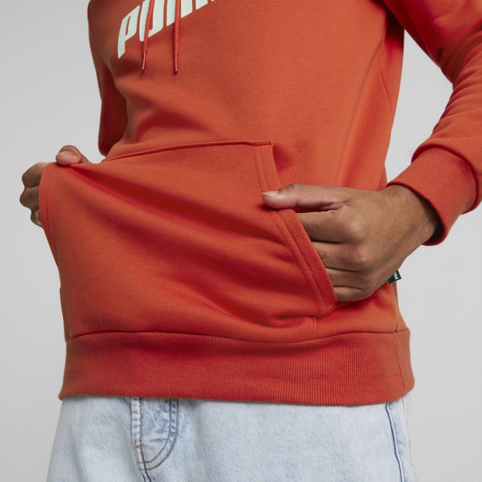 Puma Canada Burnt Red Essentials Gros Logo Sweat à Capuche Pour Homme