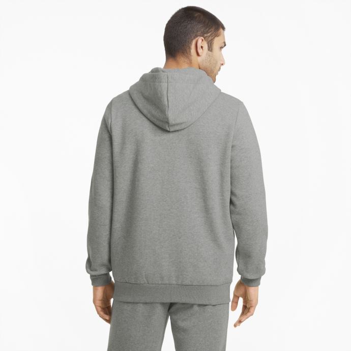 Sweat à Capuche Gris Moyen Chiné Puma Canada Essentials Avec Logo Pour Hommes