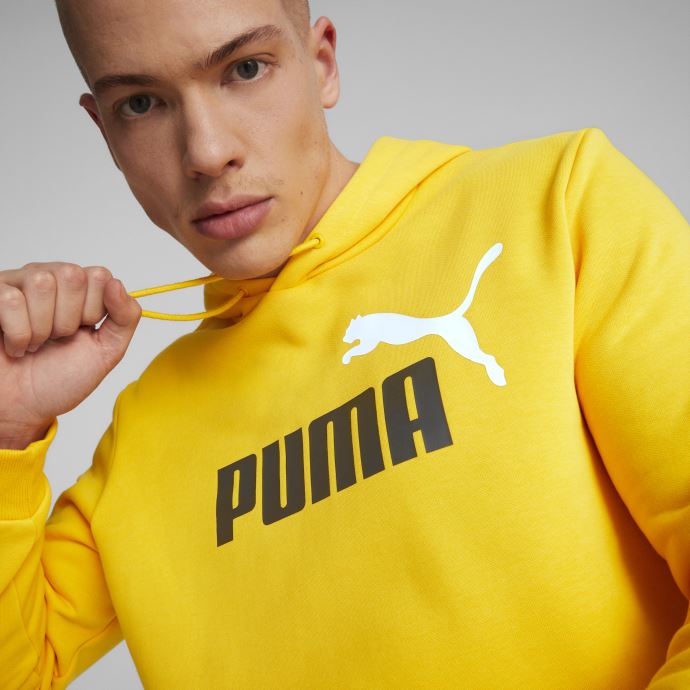 Sweat à Capuche Essentials+ Bicolore Avec Gros Logo Pour Hommes Puma Canada Tangerine