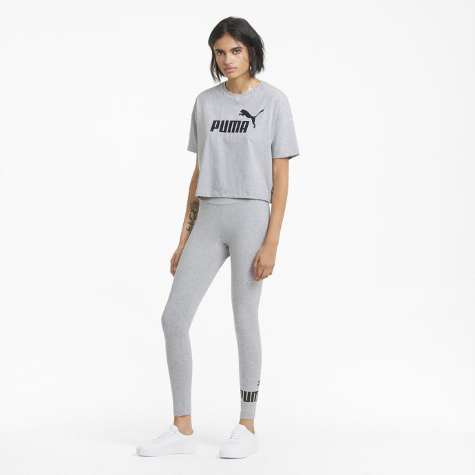 Legging Puma Canada Essentials Logo Gris Clair Chiné Pour Femme
