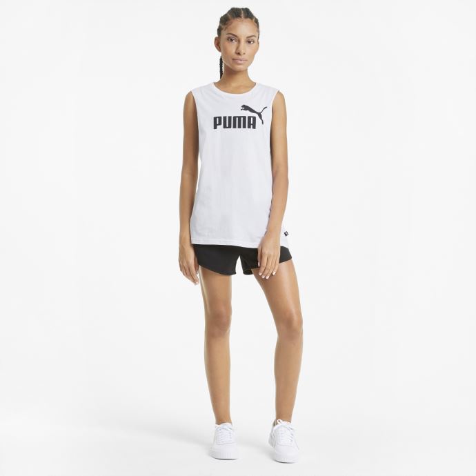 Puma Canada Débardeur Logo Essentials Blanc Coupé Pour Femme
