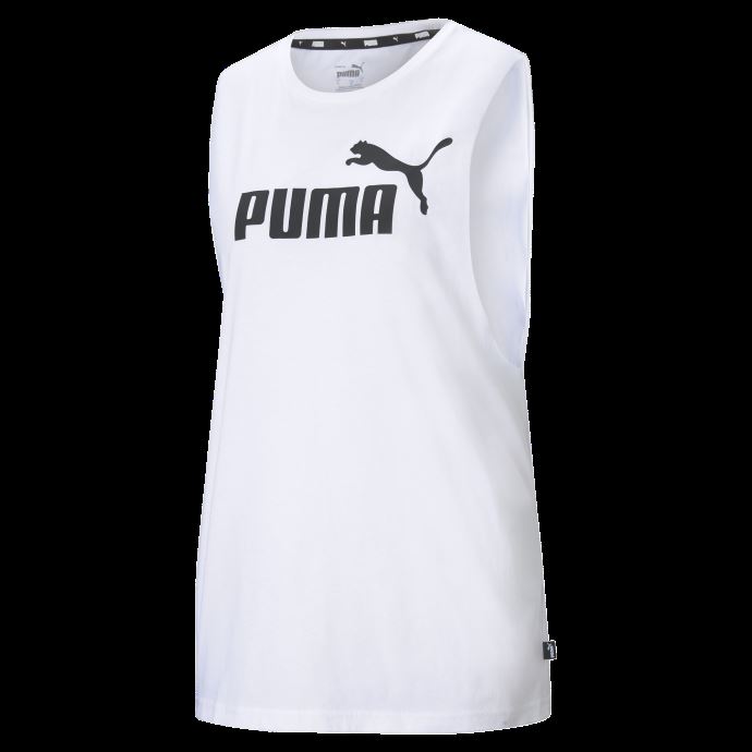Puma Canada Débardeur Logo Essentials Blanc Coupé Pour Femme
