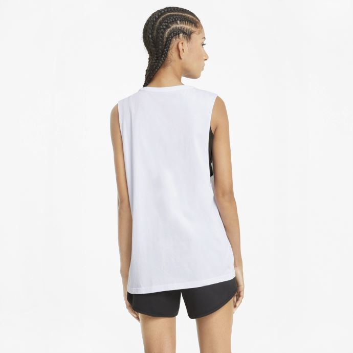 Puma Canada Essentials Logo Cut Off Débardeur Femme Blanc