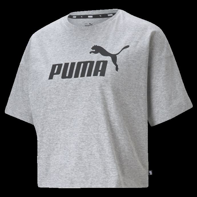 Puma Canada T-shirt Court Gris Clair Heather Essentials Logo Pour Femme

