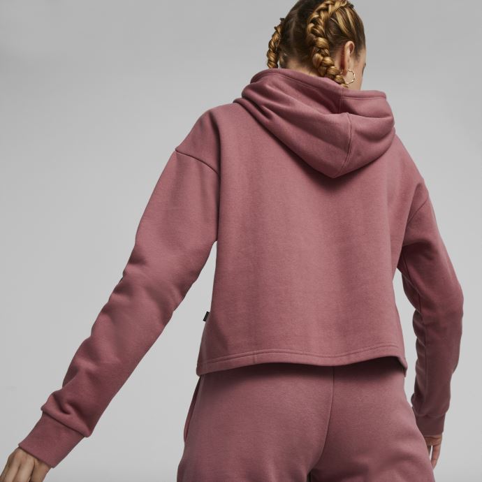 Sweat à Capuche Court Logo Puma Canada Essentials Pour Femme Orchidée Poussiéreuse