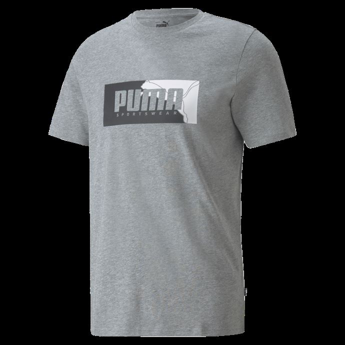 T-shirt Puma Canada Box Graphic Coupe Classique Pour Homme Gris Moyen Chiné