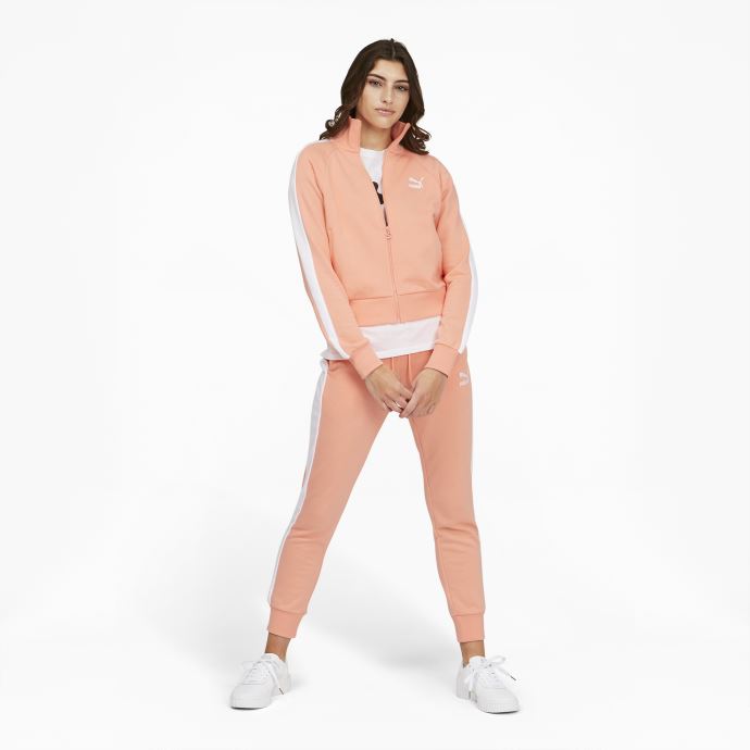 Puma Canada Pantalon De Survêtement Iconique T7 Rose Pêche-blanc Pour Femme
