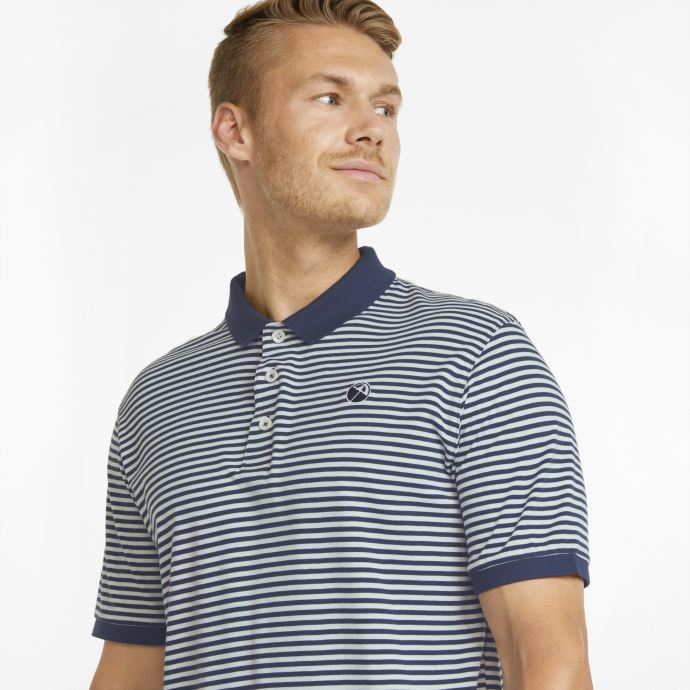 Blazer Bleu Marine Puma Canada Polo De Golf à Rayures Signature Pour Hommes
