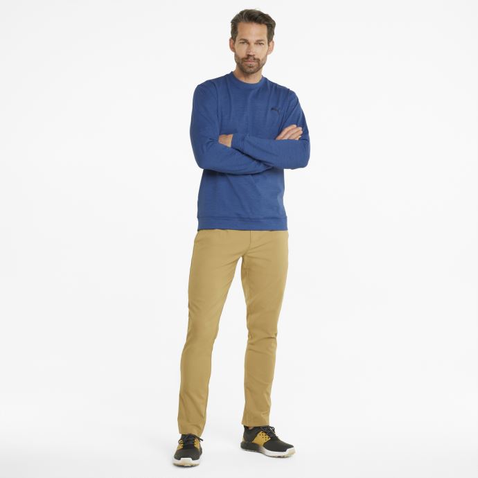 Pull De Golf Puma Canada Cloudspun Bleu Flamboyant à Col Rond Pour Hommes
