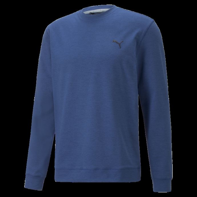 Pull De Golf Puma Canada Cloudspun Bleu Flamboyant à Col Rond Pour Hommes
