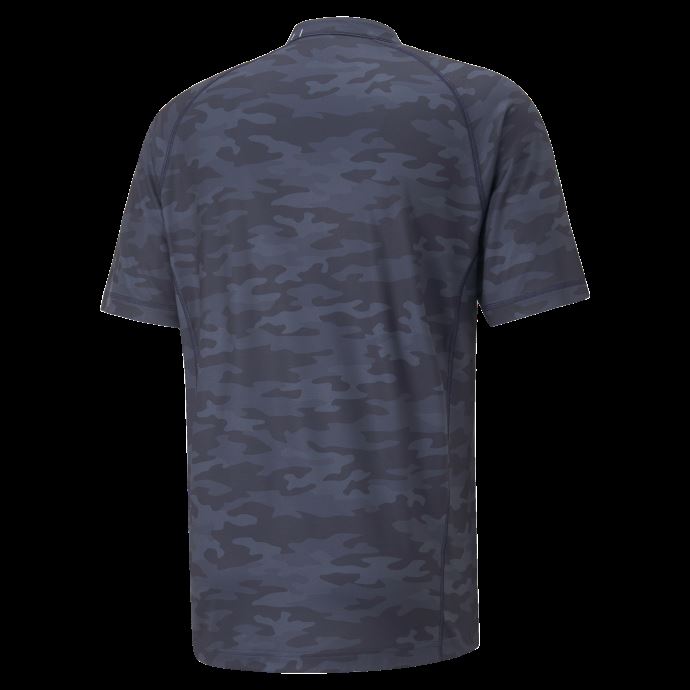 Puma Canada Bleu Marine Blazer-camo Egw Cloudspun Mat Henley Polo De Golf Pour Hommes
