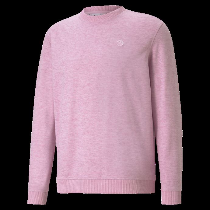 Chandail De Golf à Col Rond Puma Canada X Arnold Palmer Pour Hommes Rose Pâle Chiné