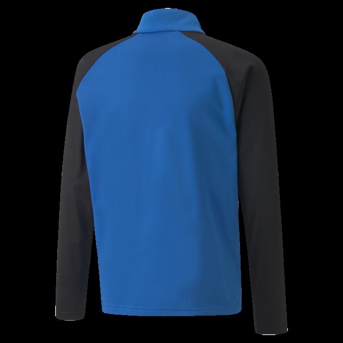 Puma Canada Electric Blue Limonade-noir Teamliga Quarter-zip Junior Football Top