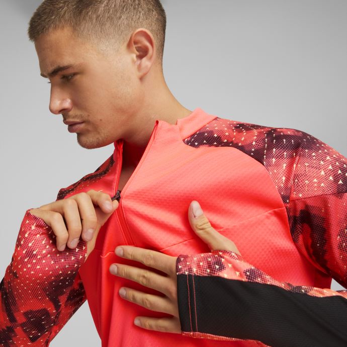 Individualfinal Soccer Worlds Men's Quarter-zip Top Puma Canada Firey Coral-black
