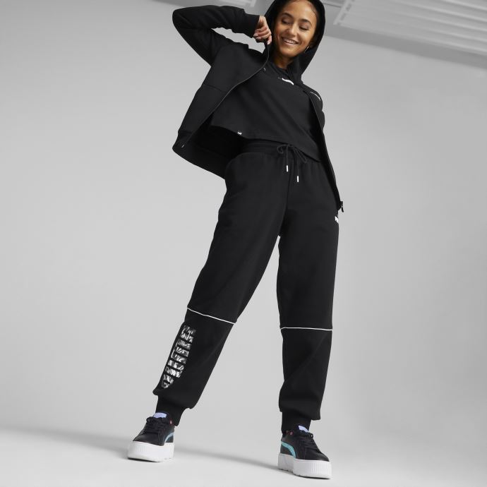 Puma Canada Sweat à Capuche Zippé Power Tape Femme Noir
