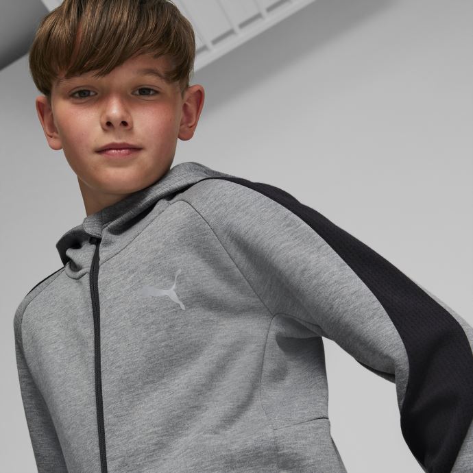 Veste Enfant Puma Canada Evostripe Full-zip Gris Moyen Chiné
