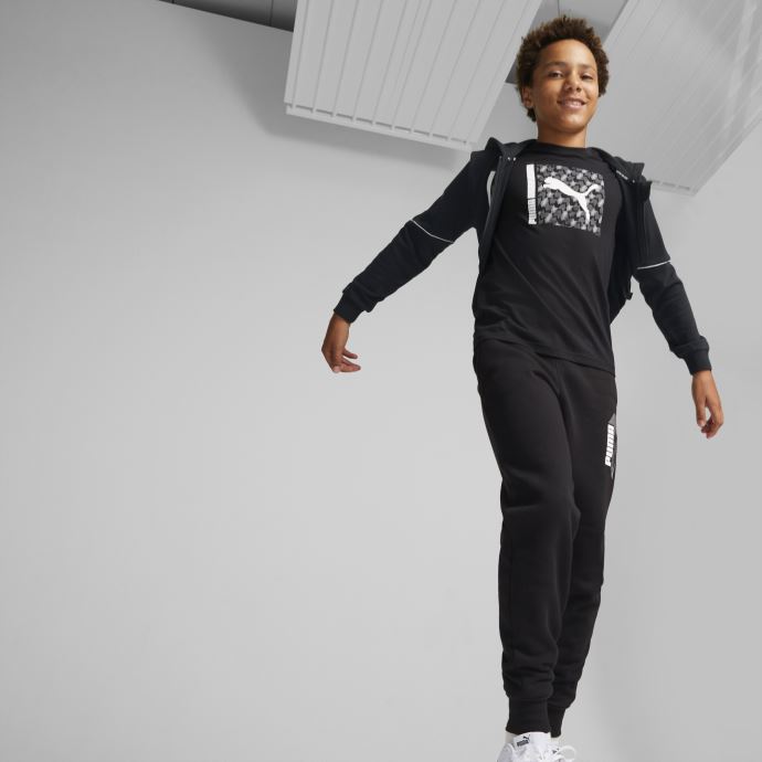 Puma Canada Active Sports Sweat à Capuche Entièrement Zippé Pour Enfant Noir