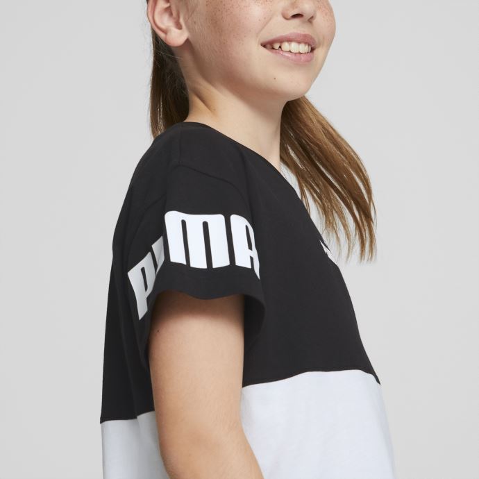 T-shirt Blanc Power Colourblock Pour Jeunes Puma Canada
