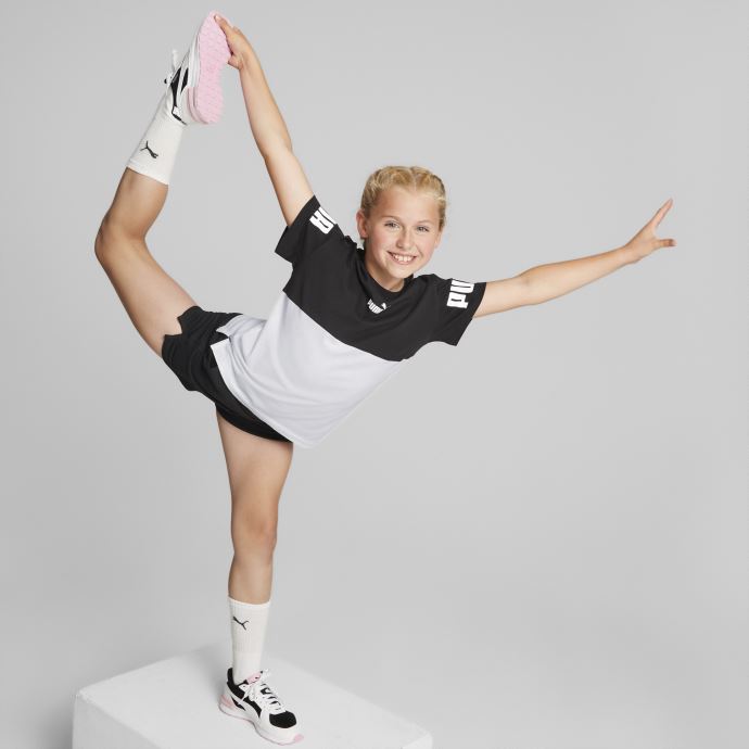 T-shirt Blanc Power Colourblock Pour Jeunes Puma Canada
