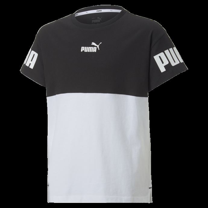 T-shirt Blanc Power Colourblock Pour Jeunes Puma Canada
