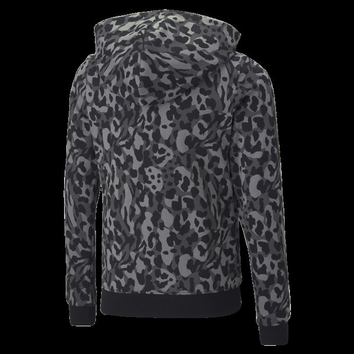 Puma Canada Noir-aop Alpha Sweat à Capuche Entièrement Zippé Jeunesse
