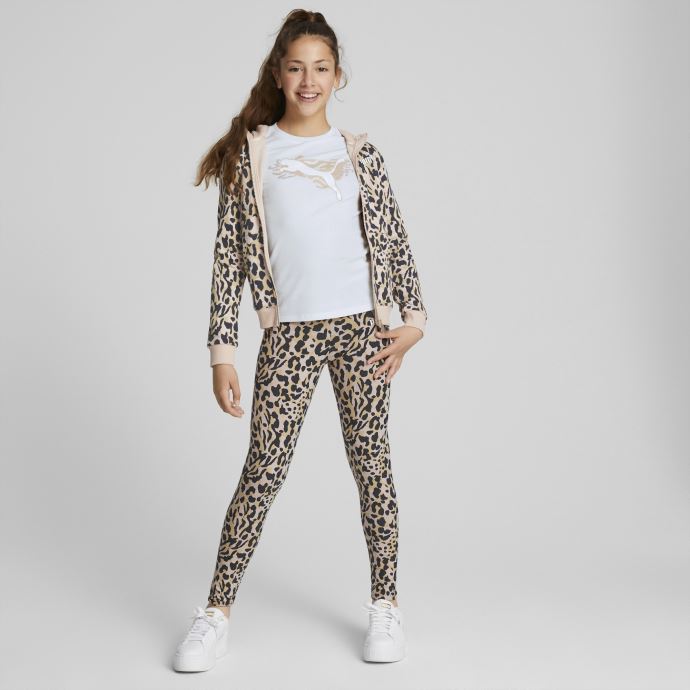 Sweat à Capuche Puma Canada Alpha Imprimé Zip Intégral Pour Jeunes Rose Quartz-aop