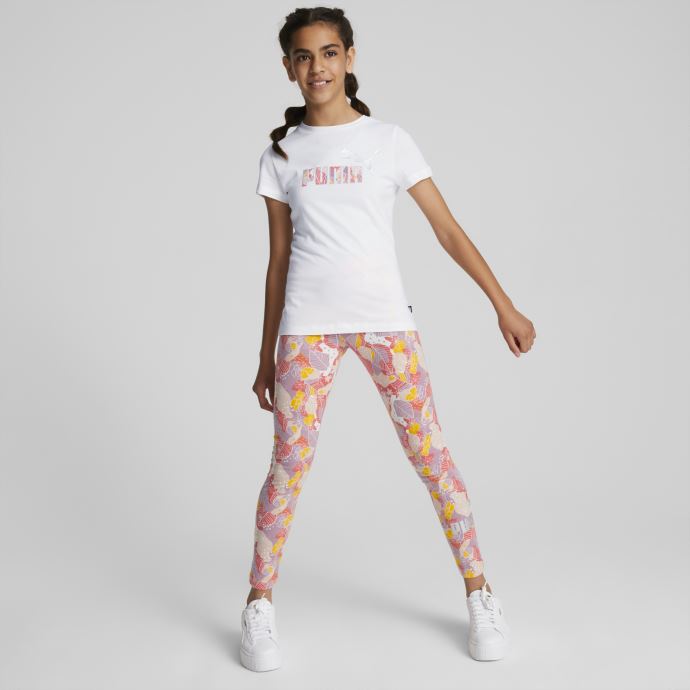 Blanc Puma Canada Essentials+ Bloom Logo T-shirt Jeunesse
