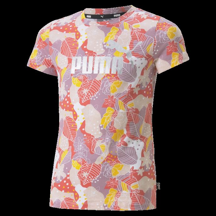 Puma Canada Salmon-aop Essentials+ Bloom Imprimé T-shirt Jeunesse

