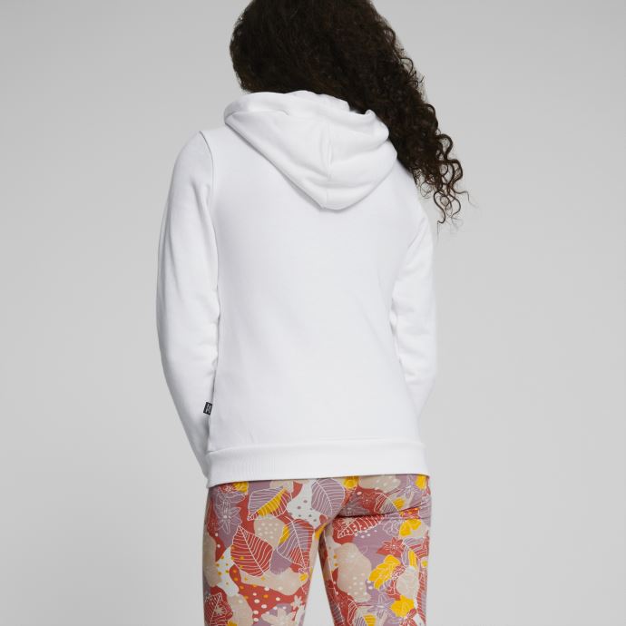 Puma Canada Essentials+ Bloom Logo Sweat à Capuche Jeunesse Blanc
