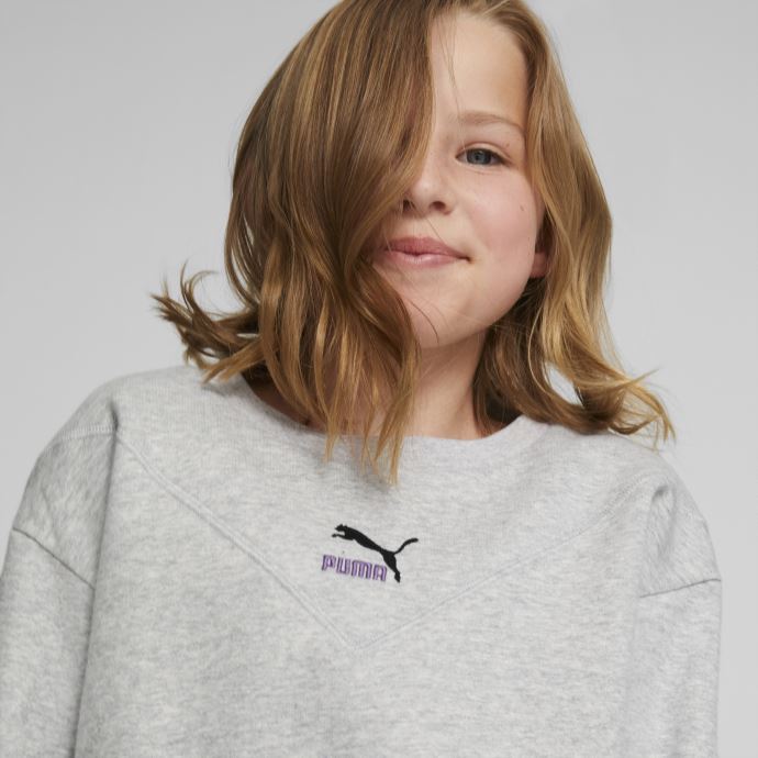 Classics Grl Ras Du Cou Sweat Puma Canada Canada Gris Clair Chiné
