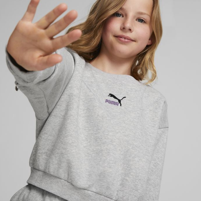 Classics Grl Ras Du Cou Sweat Puma Canada Canada Gris Clair Chiné
