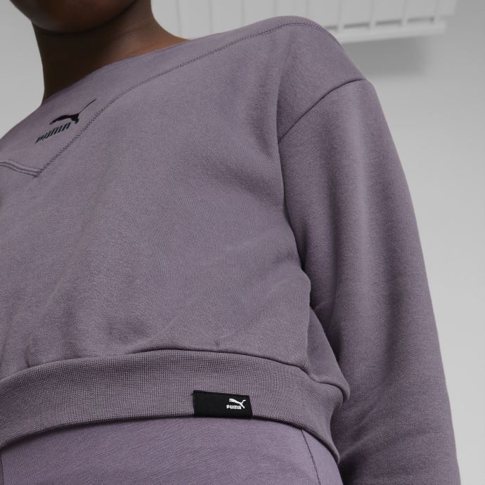 Puma Canada Purple Charcoal Classics Grl Ras Du Cou Sweat Jeunesse
