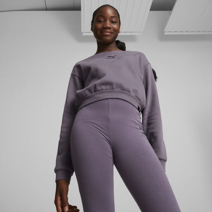 Puma Canada Classics Grl Ras Du Cou Sweat Jeunesse Violet Anthracite
