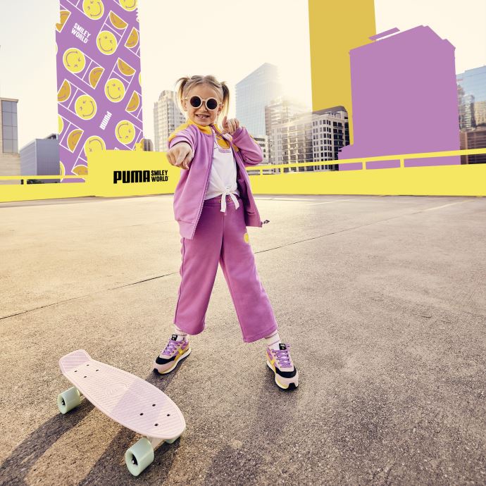 Pantalon 7-8 Ans Puma Canada X Smileyworld Pour Enfants Mauve Pop
