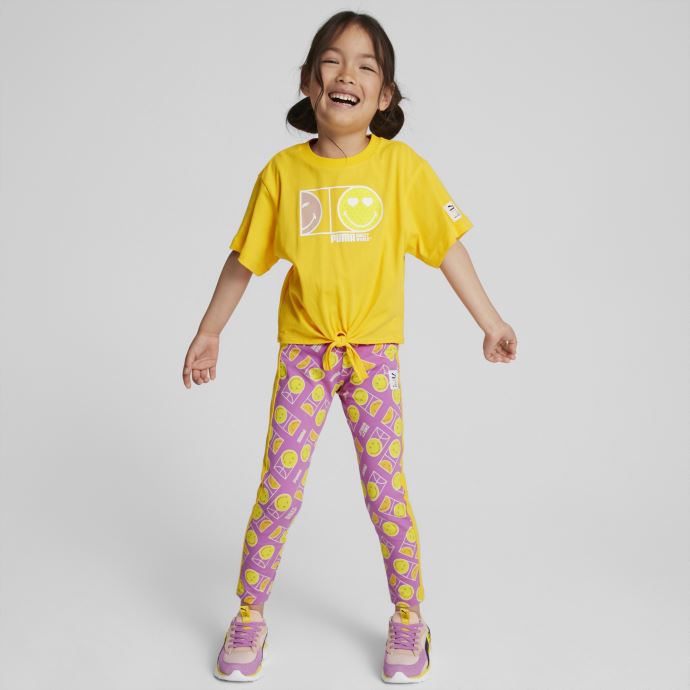 Puma Canada X Smileyworld Legging Imprimé T7 Pour Enfant Mauve Pop