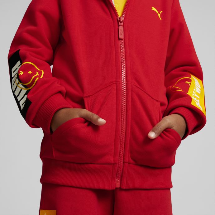 Sweat à Capuche Entièrement Zippé Puma Canada X Smileyworld Pour Petits Enfants High Risk Rouge