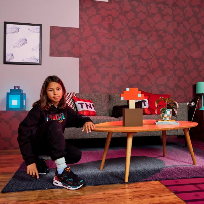 Sweat à Capuche Enfant Puma Canada X Minecraft Noir-logo
