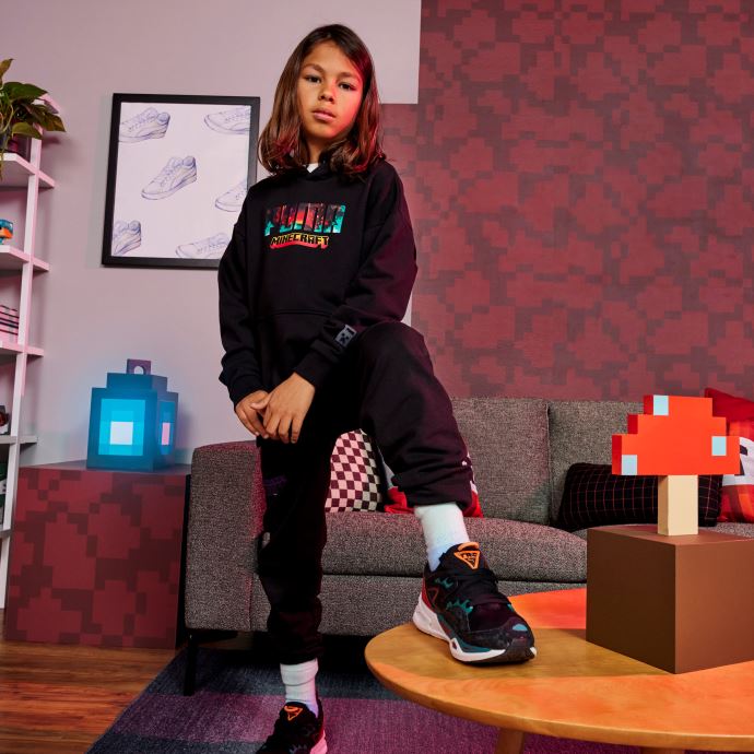 Puma Canada X Minecraft Pantalon De Survêtement Jeunesse Noir
