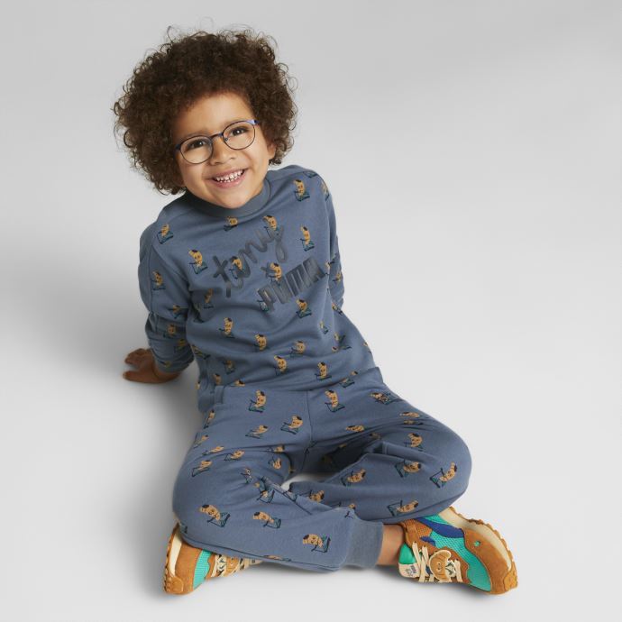 Puma Canada X Tiny Cottons Sweatshirt à Col Rond Imprimé Pour Petits Enfants Soirée Sky-aop
