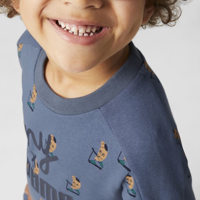 Puma Canada X Tiny Cottons Sweatshirt à Col Rond Imprimé Pour Petits Enfants Soirée Sky-aop
